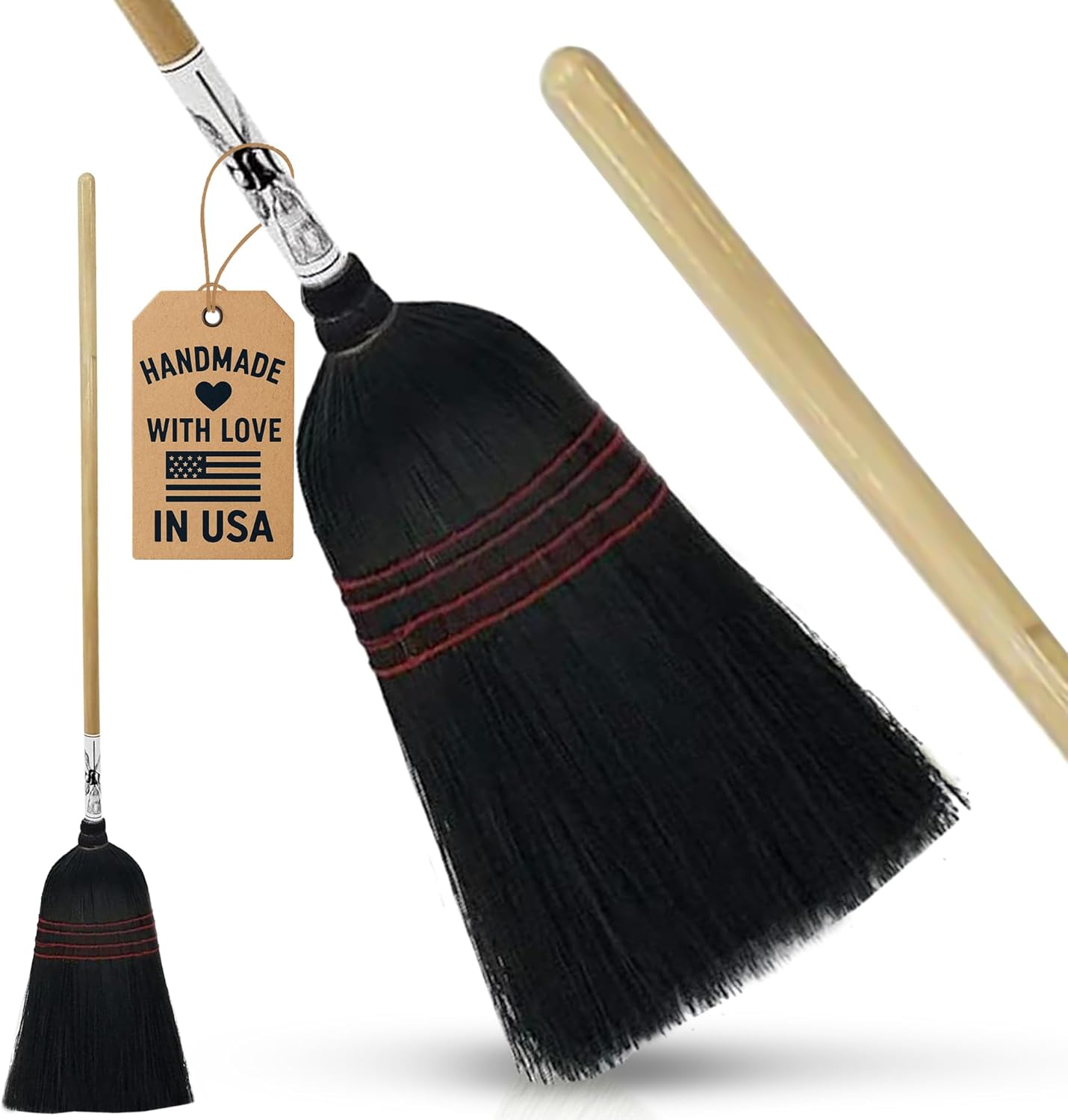 Corn Broom with Wooden Handle
