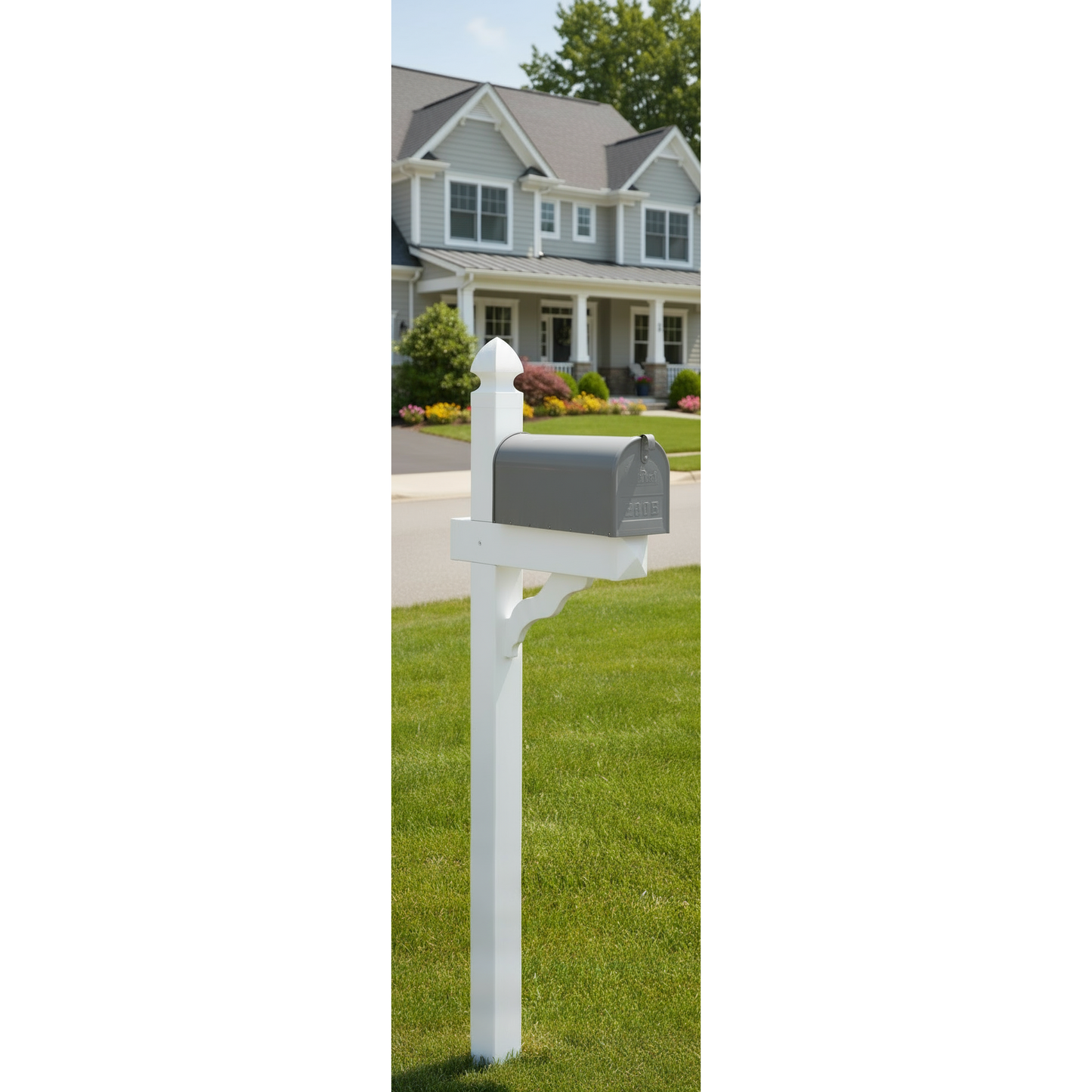 White Poly Mailbox Post