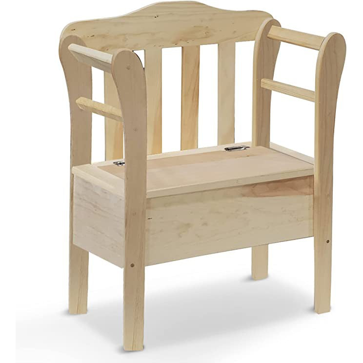 Small Wooden Storage Bench Amish Furniture | Entryway Bench with Storage Organizer for Indoor, Bedroom, Living Room, Hallway-Peaceful Classics