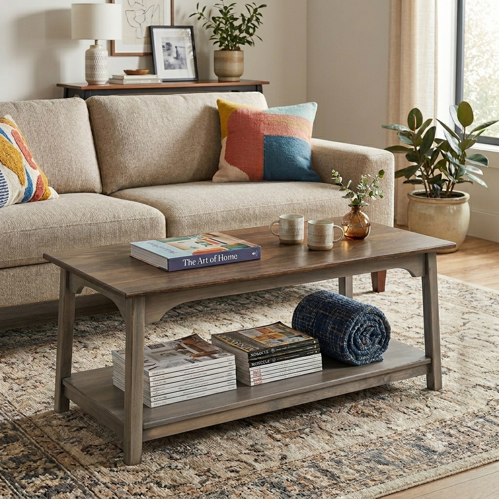 Pine Wood Shaker Coffee Table