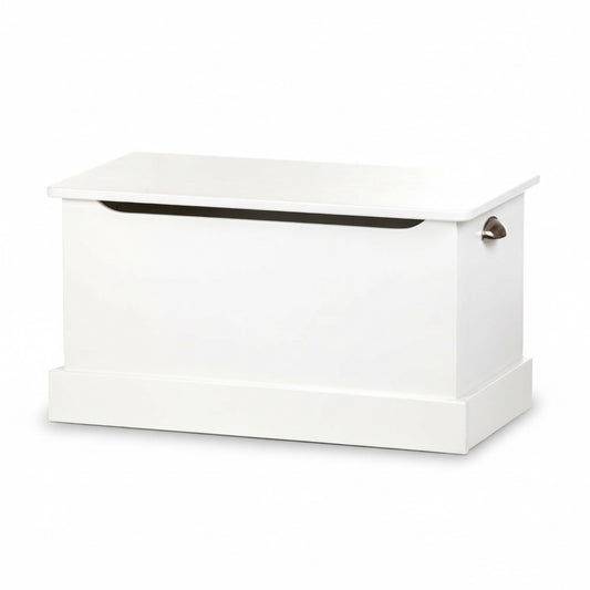 White storage bench on a white background