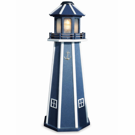 Poly Solar 4ft Lighthouse - Navy