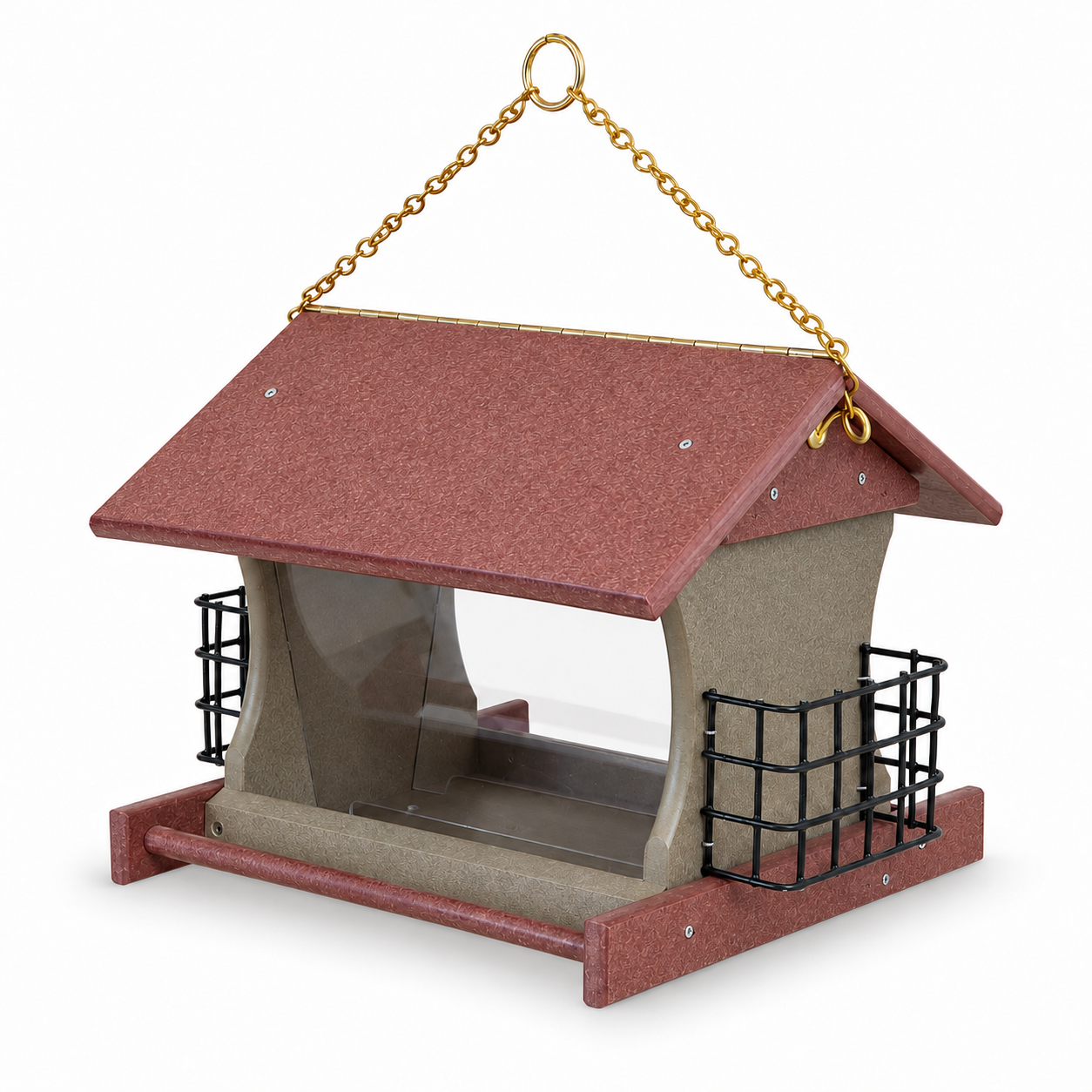 Peaceful Classics Amish Made Hanging Bird Feeder with 2 Suet Holders