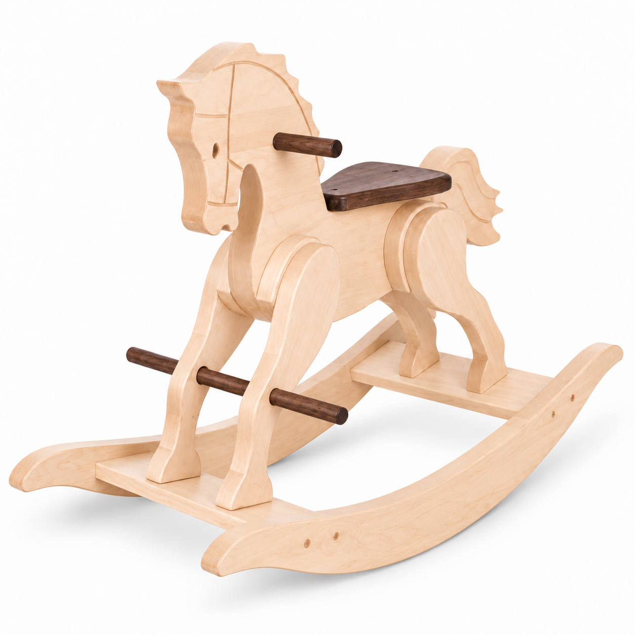 Welsh Pony Solid Maple Wooden Rocking Horse