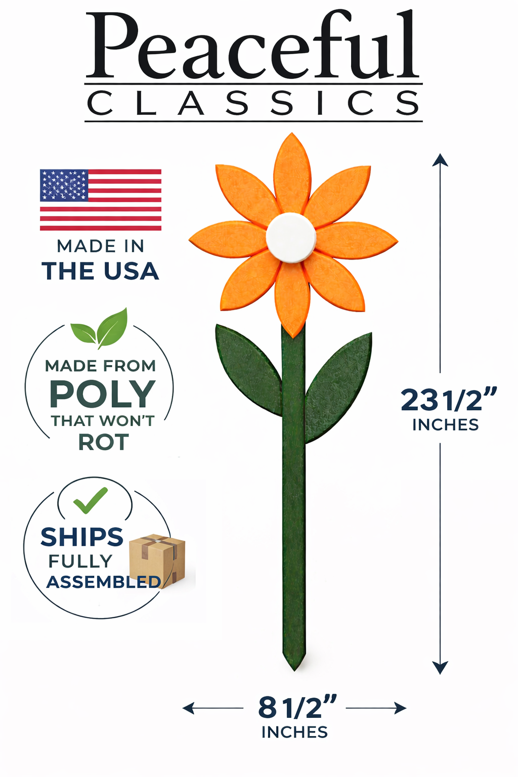 Handmade Poly Garden Flower Stake