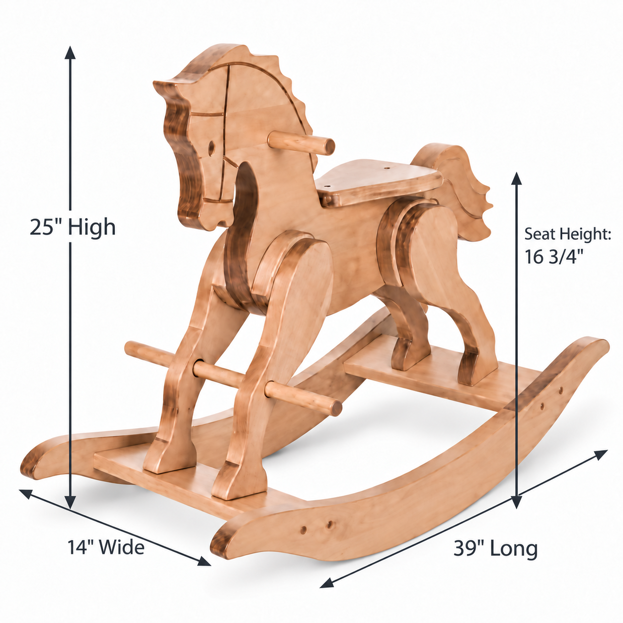 Welsh Pony Solid Maple Wooden Rocking Horse