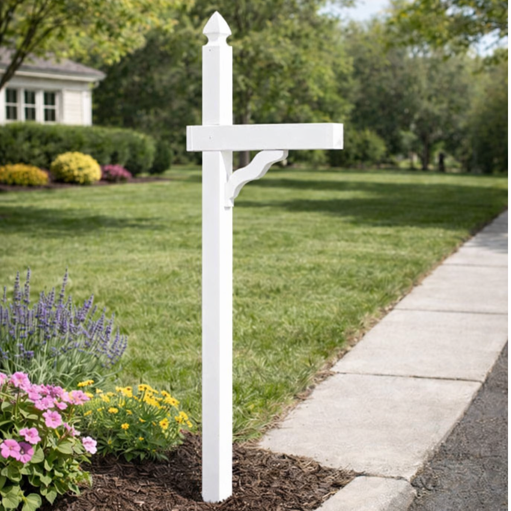 White Poly Mailbox Post