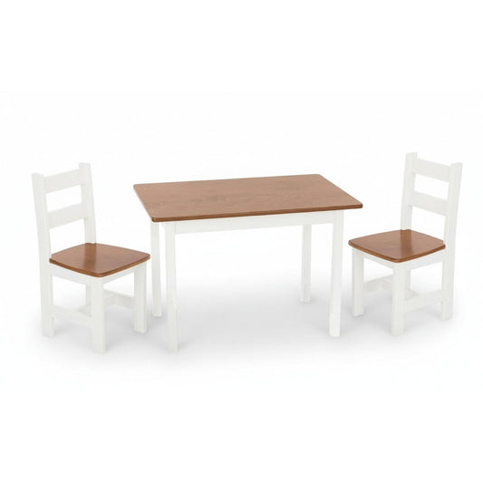 Children's Rectangular Table and Ladder Back Chairs