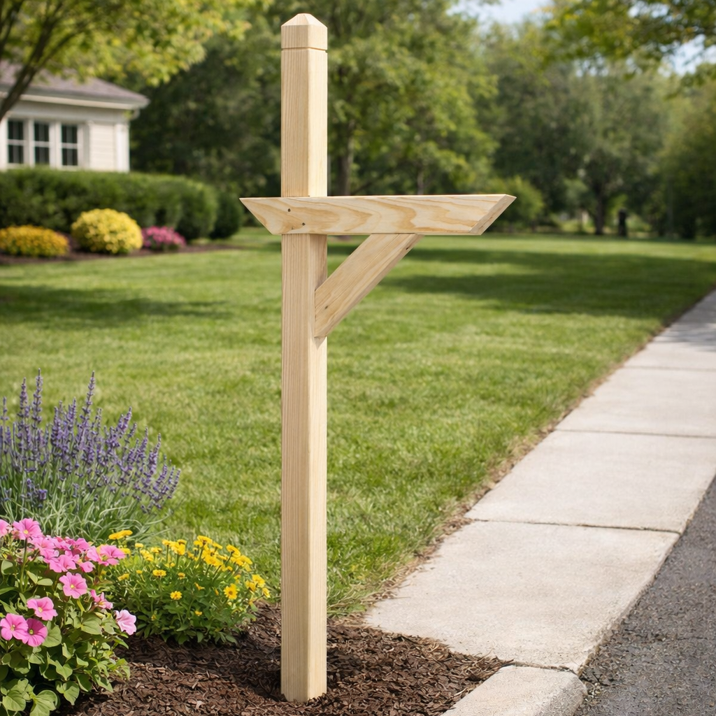 Wooden Mailbox Post