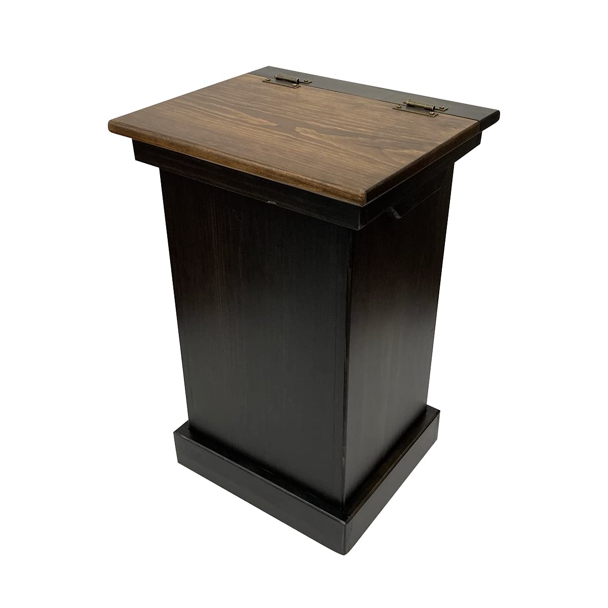 Solid Pine Lift Top Trash Can Cabinet-Peaceful Classics