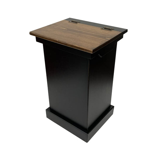 Solid Pine Lift Top Trash Can Cabinet-Peaceful Classics