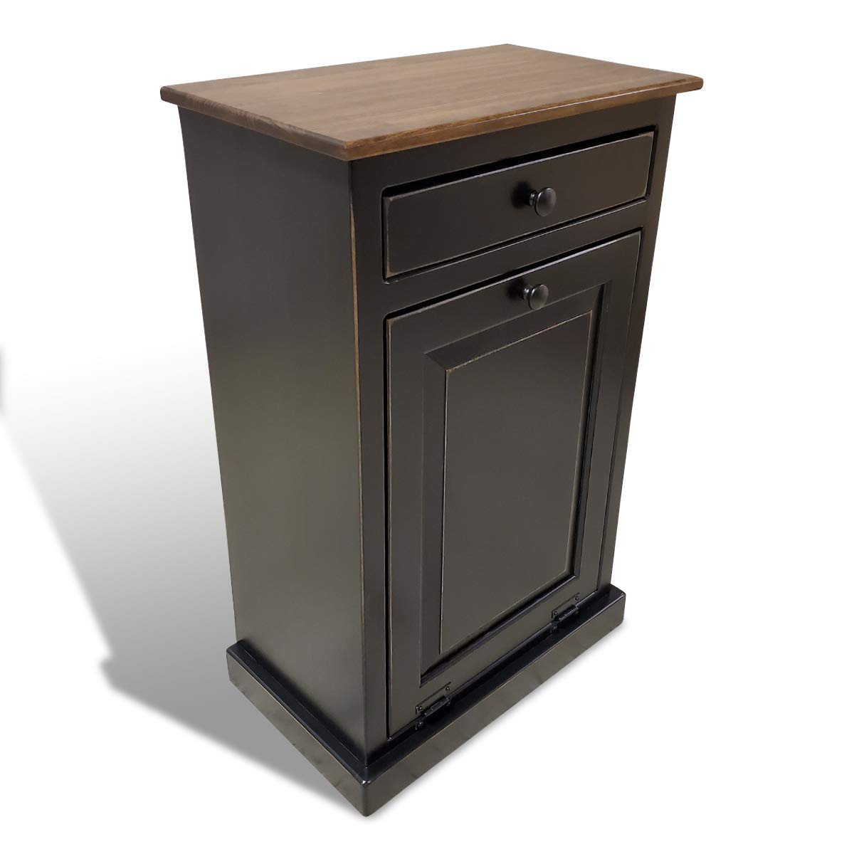 Solid Pine Pull Out Trash Cabinet-Peaceful Classics