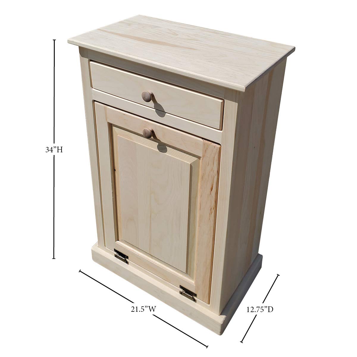 Solid Pine Pull Out Trash Cabinet-Peaceful Classics