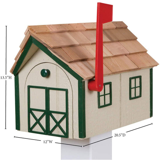 Cedar Roof Wooden Mailbox-Peaceful Classics