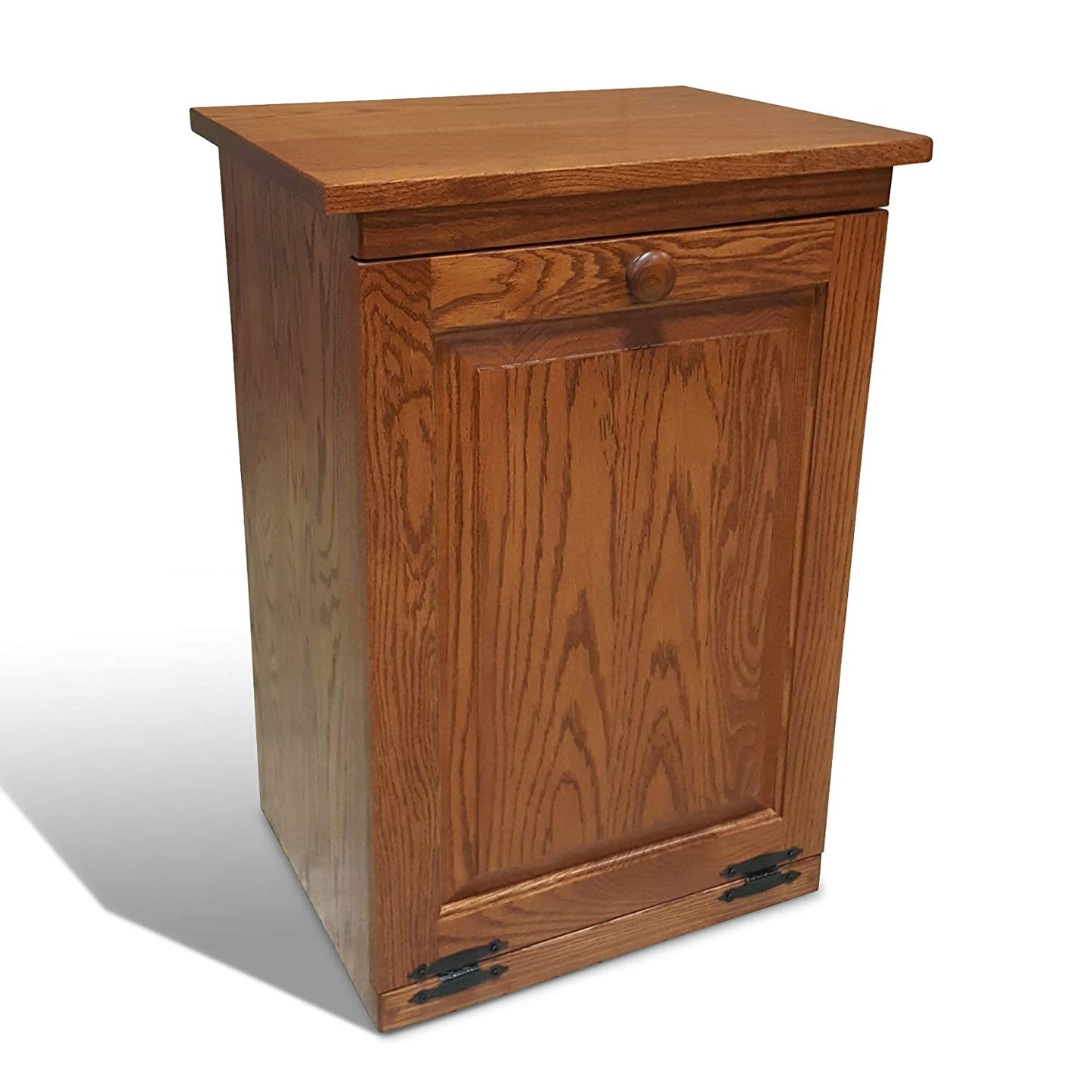 Solid Oak Hideaway Pull Out Garbage Cabinet-Peaceful Classics