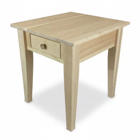 DIY - Solid Wood End Table with Drawer - Unfinished-Peaceful Classics